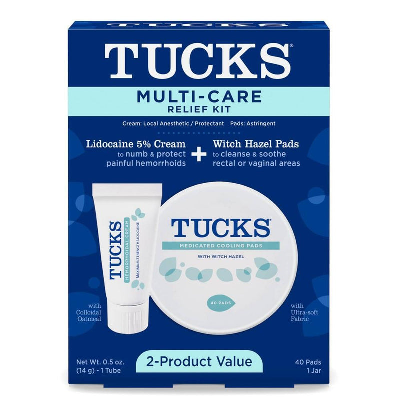 Tucks Tucks Multi Care Relief Kit, Lidocaine 5% Cream + Witch Hazel Pads Health & Beauty Midnight Blue