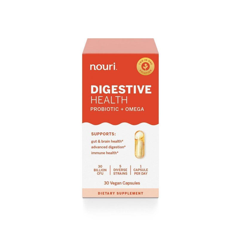 Nouri Nouri Digestive Health Probiotic And Omega Capsules - 30ct Vitamins & Supplements White Smoke