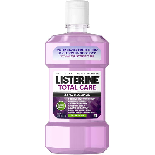 Listerine Listerine Total Care Zero Alcohol Fresh Mint Anticavity Fluoride Mouthwash - 33.8 Fl Oz Mouthwash White Smoke
