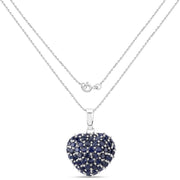 Bids.com 7.26 Carat Genuine Blue Sapphire .925 Sterling Silver Pendant Pendants White Smoke