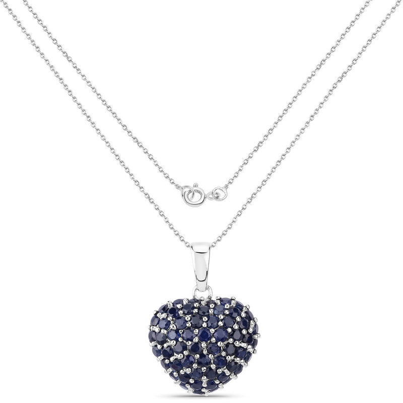 Bids.com 7.26 Carat Genuine Blue Sapphire .925 Sterling Silver Pendant Pendants White Smoke