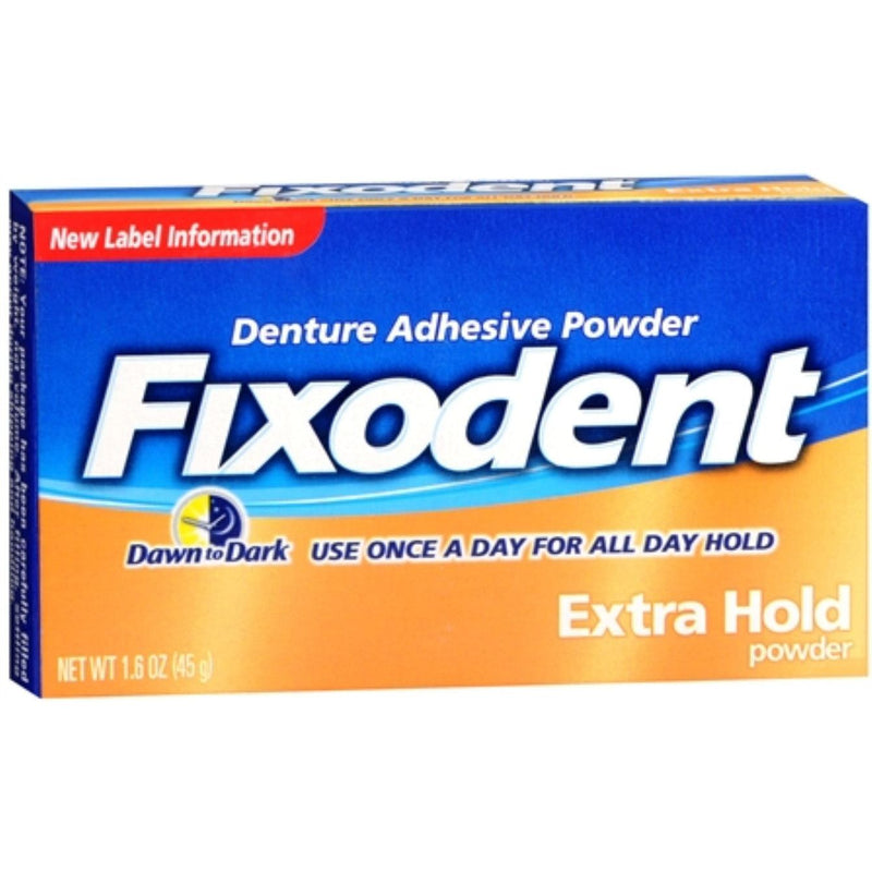 Fixodent Fixodent Denture Adhesive Powder, Extra Hold 1.6 Oz Denture Adhesives Royal Blue