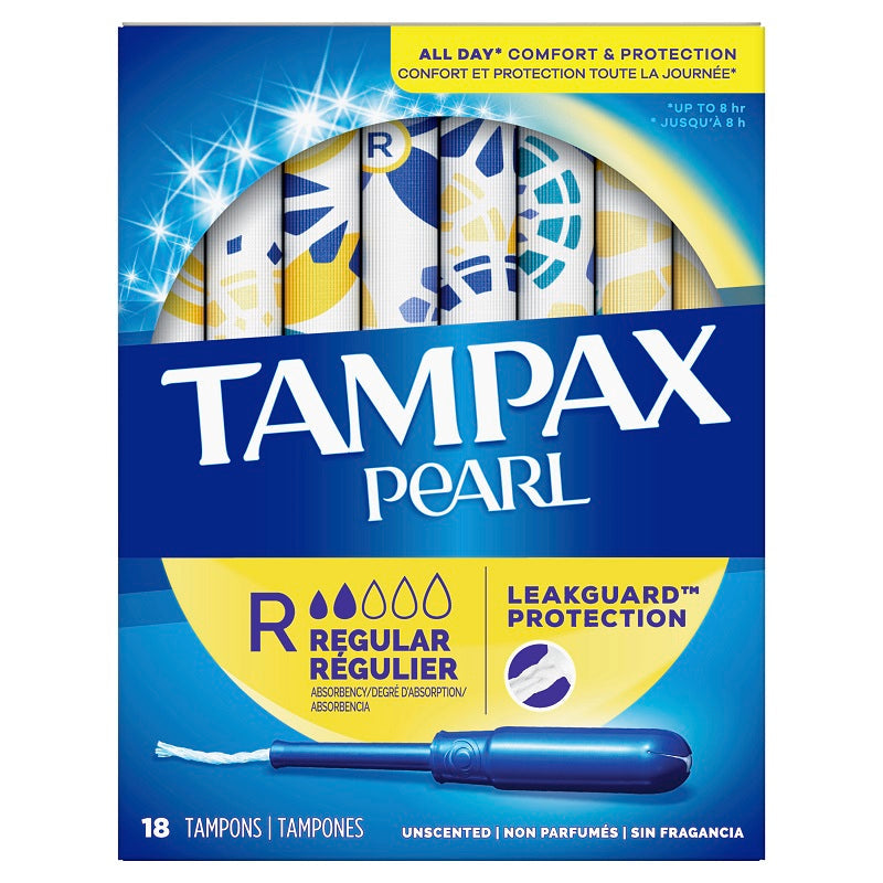 Tampax Tampax Pearl Tampons, Plastic Applicator, Regular Absorbency Tampons Midnight Blue