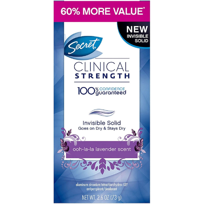 Secret Secret Clinical Strength Antiperspirant & Deodorant, Invisible Solid, 2.6 oz (73g) Deodorant White Smoke