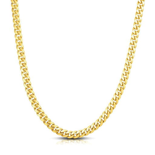Bids.com 7.1mm 10k Yellow Gold Classic Miami Cuban Solid Chain Necklaces White Smoke 24 / Yellow Gold,26 / Yellow Gold