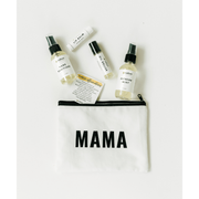 Sunflower Motherhood Self Care Mama Pouch Bundle Bath & Body Gift Set Beige