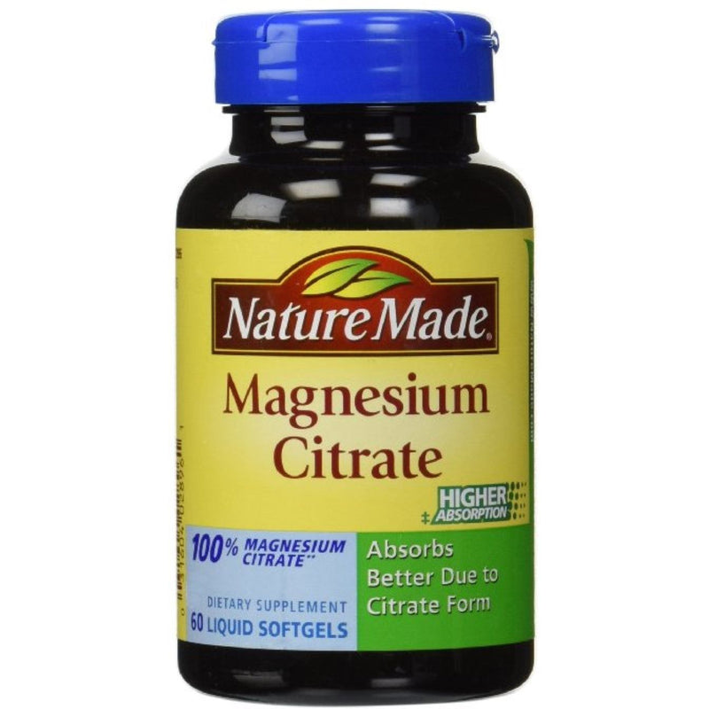 Nature Made Nature Made Magnesium Citrate, High Absorption, 250 Mg, Softgels Vitamins & Supplements Black