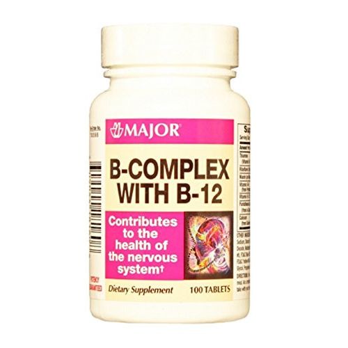 Major Major Vitamin B-Complex With B-12 100 Tablets Vitamins & Supplements White Smoke