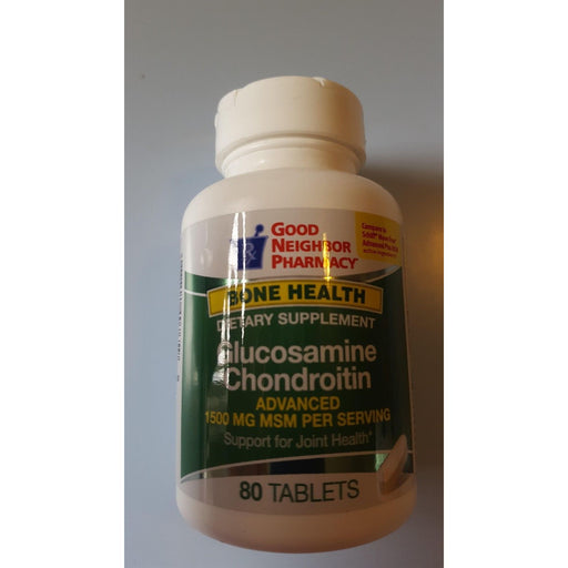 Good Neighbor Pharmacy Good Neighbor Pharmacy GNP Glucosamine Chondroitin Advanced + MSM 80 Tabs Fitness & Nutrition Dim Gray