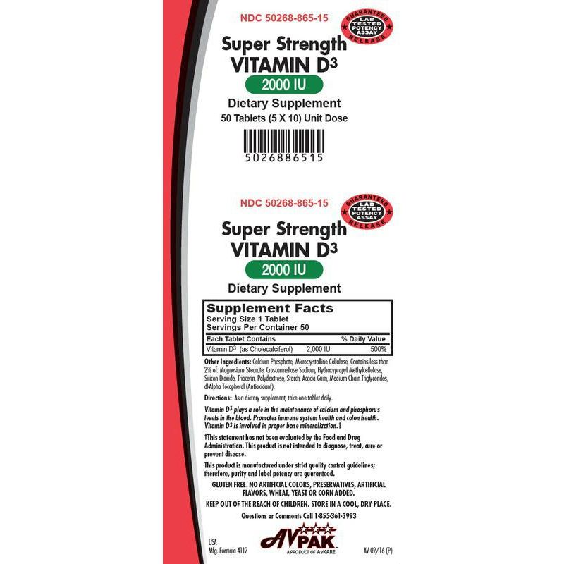 AVKare AVKare Vitamin D3 Tablets 2000 IU Vitamins & Supplements White Smoke