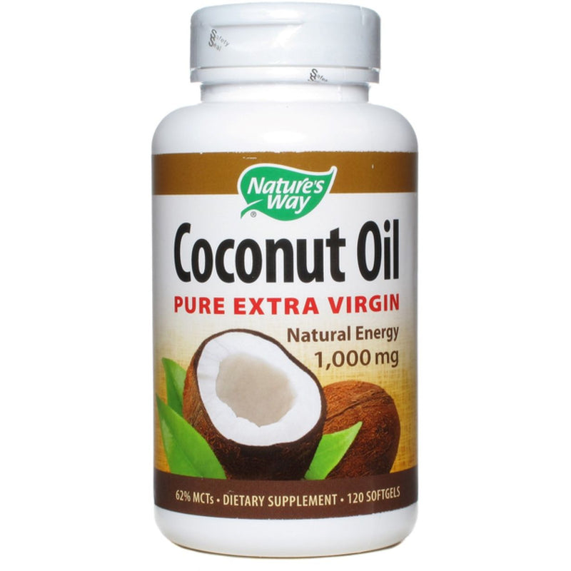 Nature's Way Nature's Way Coconut Oil Pure Extra Virgin 1000 Mg, 120 Softgels Vitamins & Supplements White Smoke