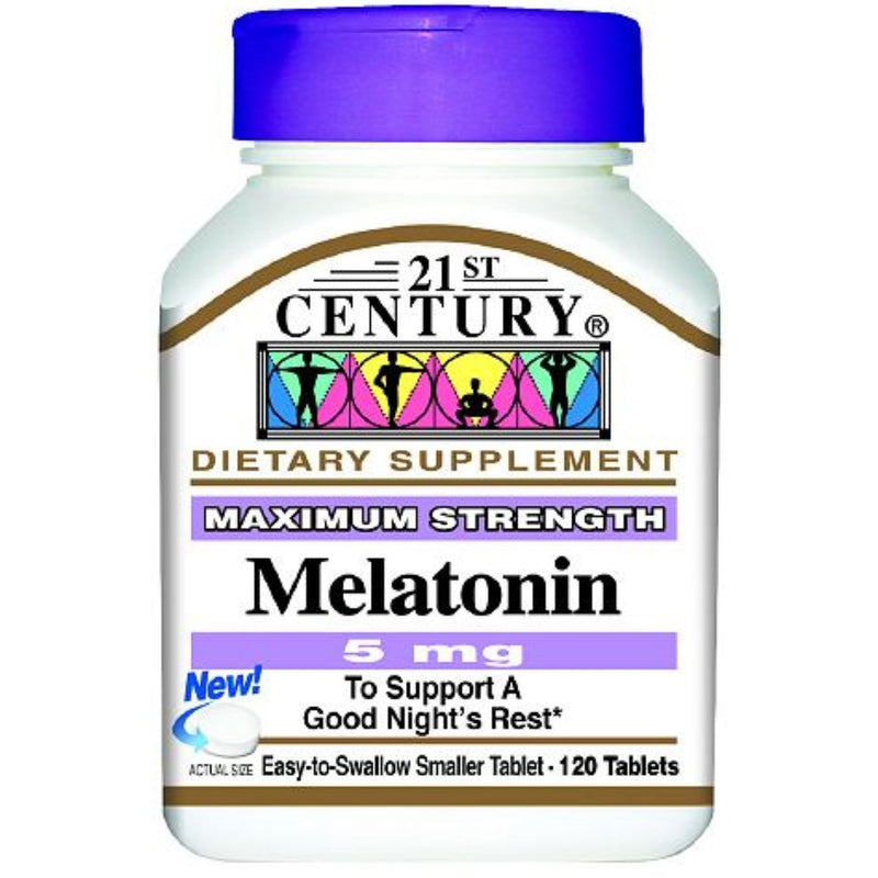 21st Century 21st Century® Melatonin Maximum Strength – 5 mg (120 Tablets) Vitamins & Supplements White Smoke