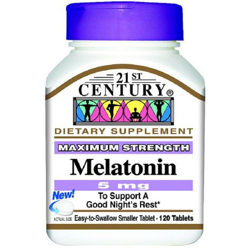 21st Century 21st Century® Melatonin Maximum Strength – 5 mg (120 Tablets) Vitamins & Supplements White Smoke