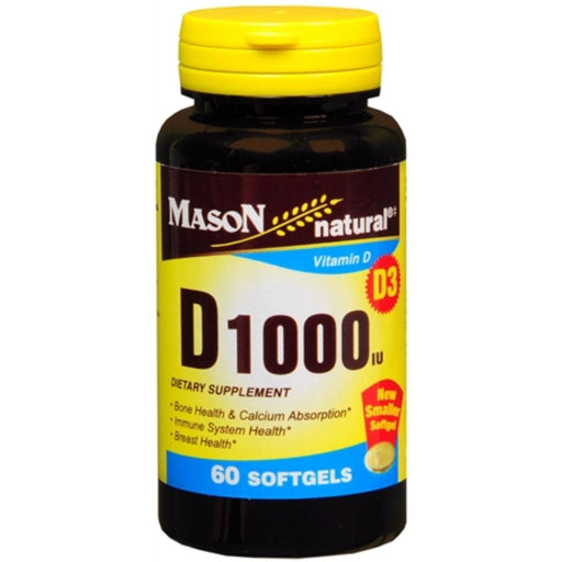 Mason Natural Mason Natural® Vitamin D3 1000 IU (25 mcg) Vitamins & Supplements Black
