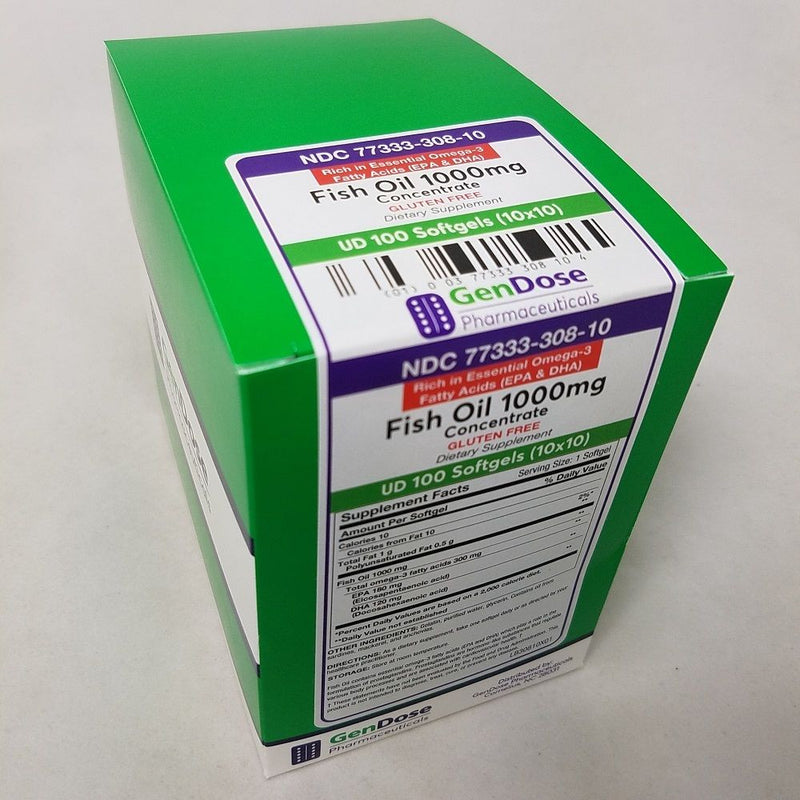 Gendose Gendose Gedore De Aceite De Pescado En Cápsulas, 1000mg, 100ct Gray