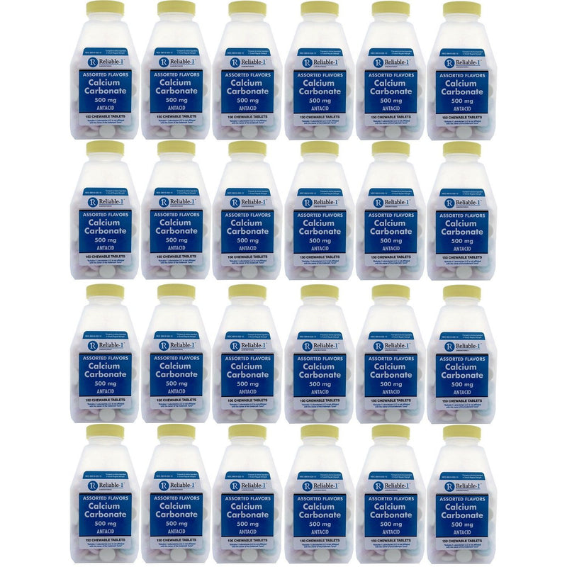 Reliable1 Reliable1 Calcium Carbonate 500mg- 150 Chewable Tablets Reliable 1 Health Care White Smoke