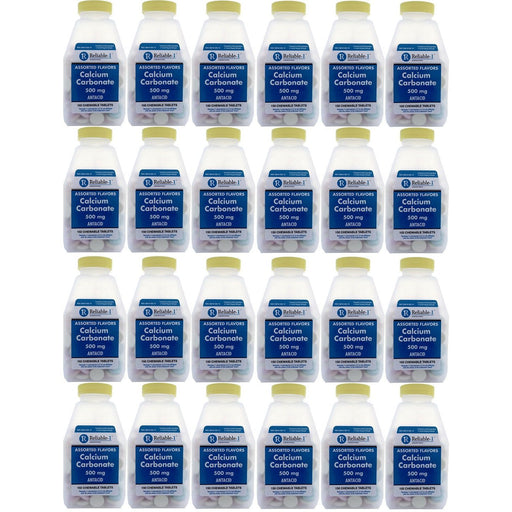Reliable1 Reliable1 Calcium Carbonate 500mg- 150 Chewable Tablets Reliable 1 Health Care White Smoke
