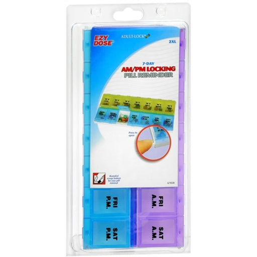 Ezy Dose Ezy Dose Weekly AM/PM Locking Pill Planner - 2XL (Each) Personal Care White Smoke