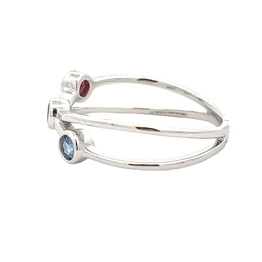 Bids.com .31ct Sapphire Ruby Ring 14KT White Gold Rings White Smoke 6.50