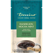 Teeccino Dandelion Mocha Mint Herbal Coffee Herbal Coffee Dark Cyan 10 ounce ground,5lb ground,Trial Size