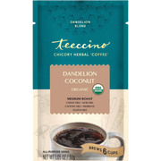 Teeccino Dandelion Coconut Herbal Coffee Herbal Coffee Dark Cyan 10 ounce ground,Trial Size,5lb ground