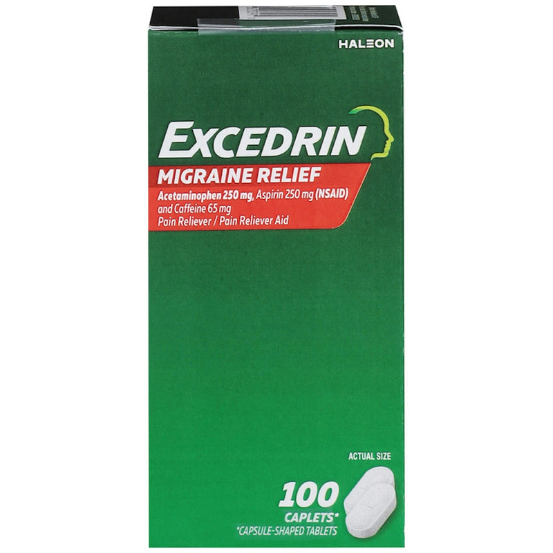 Excedrin Excedrin Pain Reliever/Pain Reliever Aid, Migraine Relief, Caplets Health & Beauty Sea Green