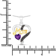 Bids.com 0.48 Carat Genuine Amethyst and Black Spinel .925 Sterling Silver Pendant Pendants White Smoke size 18.00