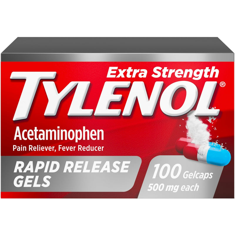 Tylenol Tylenol Extra Strength Rapid Release Gels, 500mg Acetaminophen, 100 ct Medicine & Drugs Firebrick