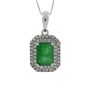 Bids.com 1.08ct Emerald Diamond Fashion Pendants 14KT White Gold Pendants White Smoke 18