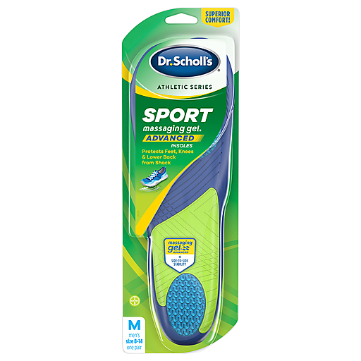 Dr. Scholl's Dr. Scholl's Athletic Series Insoles, Sport, With Massaging Gel, Men's Size 8-14 Personal Care White Smoke