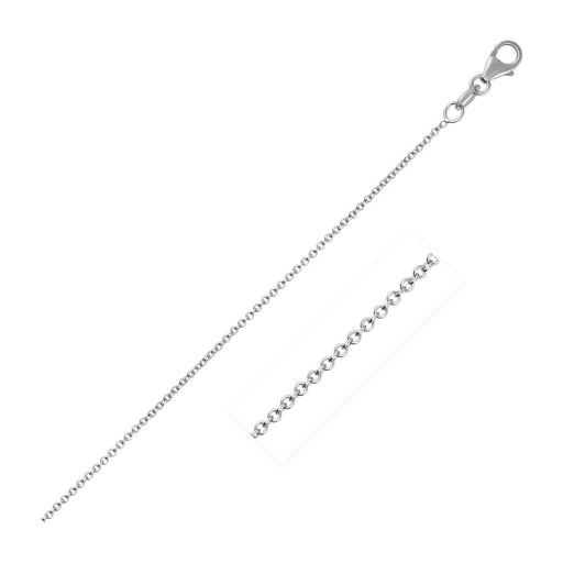 Bids.com 14k White Gold Round Cable Link Chain 1.1mm Necklaces White Smoke 16 / White Gold,18 / White Gold