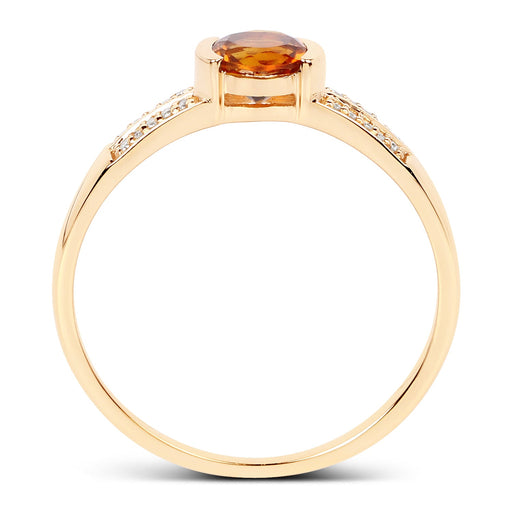 Bids.com 0.51 Carat Genuine Citrine and White Diamond 14K Yellow Gold Ring Rings White Smoke size 6.00,size 7.00,size 8.00,size 5.00,size 9.00