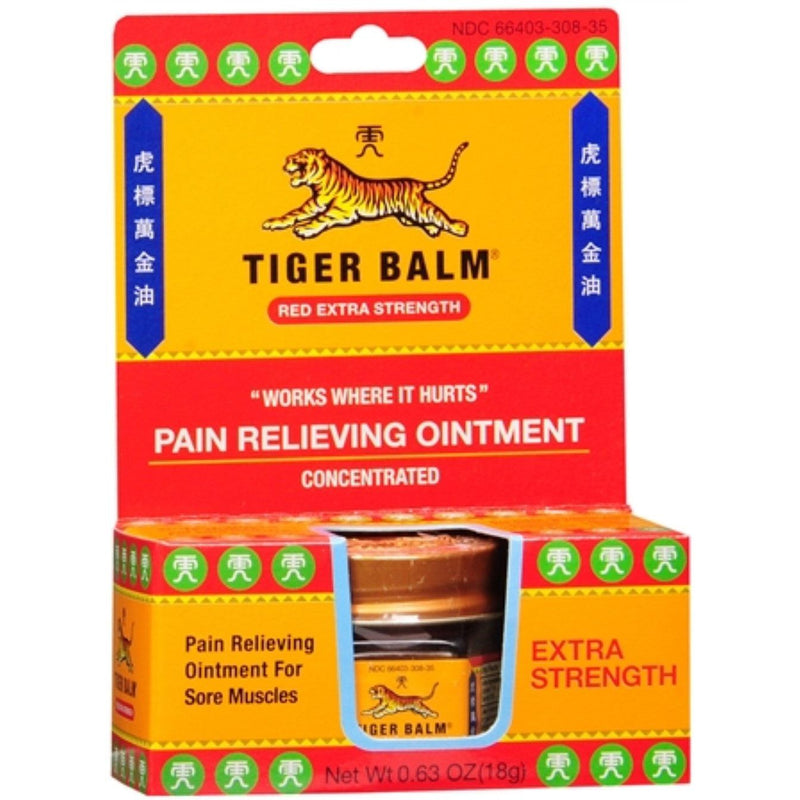 Tiger Balm Tiger Balm Pain Relieving Ointment, Red Extra Strength 0.63 Oz Health & Beauty White Smoke