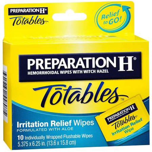 Preparation H Preparation H Hemorrhoidal Wipes With Aloe Max Strength Individually Wrapped 10Ct Health & Beauty Gold