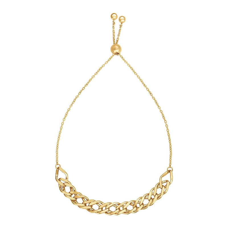 Bids.com Adjustable Chain Bracelet in 14k Yellow Gold Bracelets White Smoke 9.25 / Yellow Gold