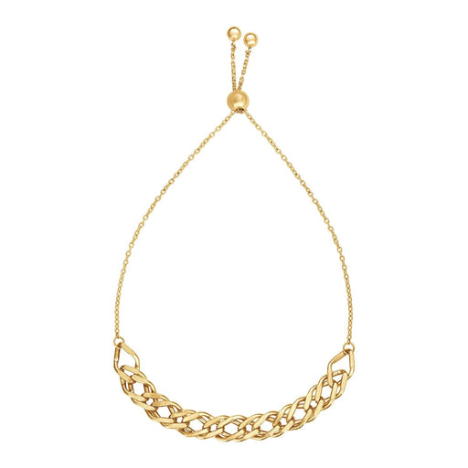 Bids.com Adjustable Chain Bracelet in 14k Yellow Gold Bracelets White Smoke 9.25 / Yellow Gold