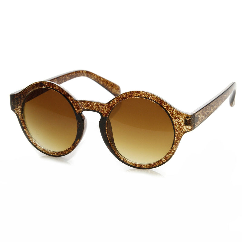 zeroUV Classic Retro Keyhole Round P3 Frame Sunglasses 9196 Sunglasses White Smoke Brown,Tortoise,Shiny black,Matte Black,Creme,Cheetah Amber