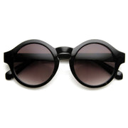 zeroUV Classic Retro Keyhole Round P3 Frame Sunglasses 9196 Sunglasses White Smoke Shiny black