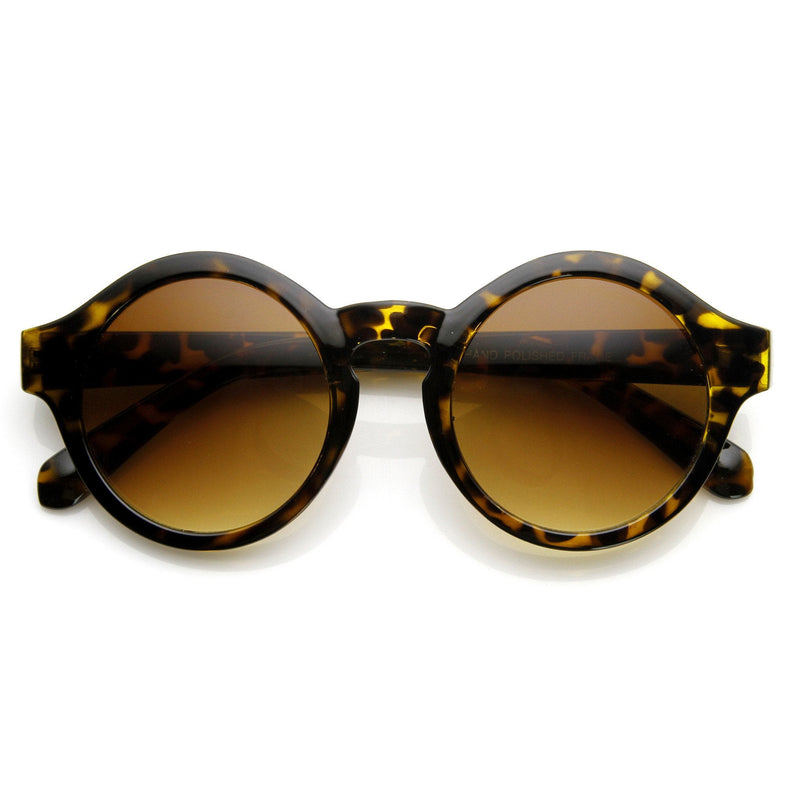 zeroUV Classic Retro Keyhole Round P3 Frame Sunglasses 9196 Sunglasses White Smoke Tortoise