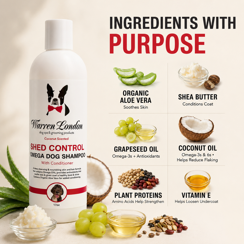 Warren London Shed Control Shampoo for Dogs - Professional Size Dog Shampoo Misty Rose