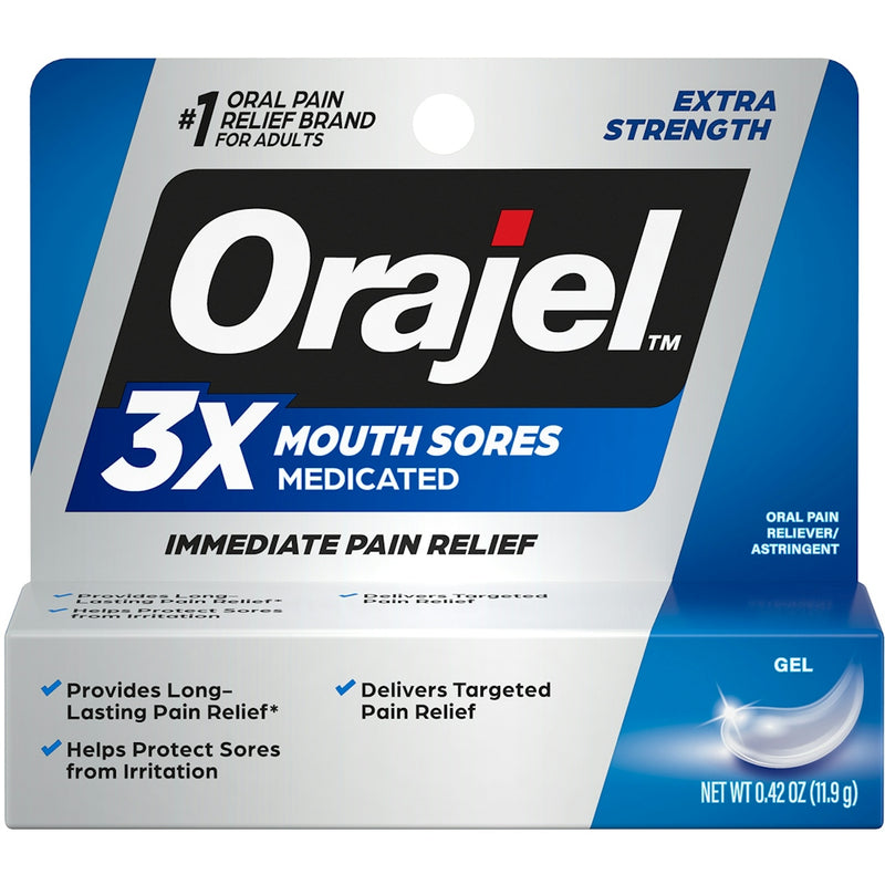 Orajel Orajel  Gel Extra Strength 3X  Medicated Mouth Sores 0.42 Oz Health & Beauty White Smoke