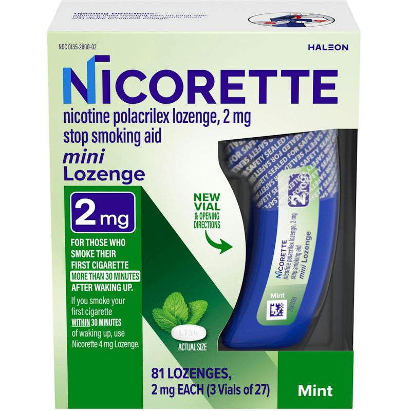 Nicorette Nicorette Mini Nicotine Lozenges Stop Smoking Aid 2 Mg Mint Flavor Health & Beauty Lavender