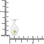 Bids.com 0.15 Carat Genuine Peridot .925 Sterling Silver Pendant Pendants White Smoke size 18.00