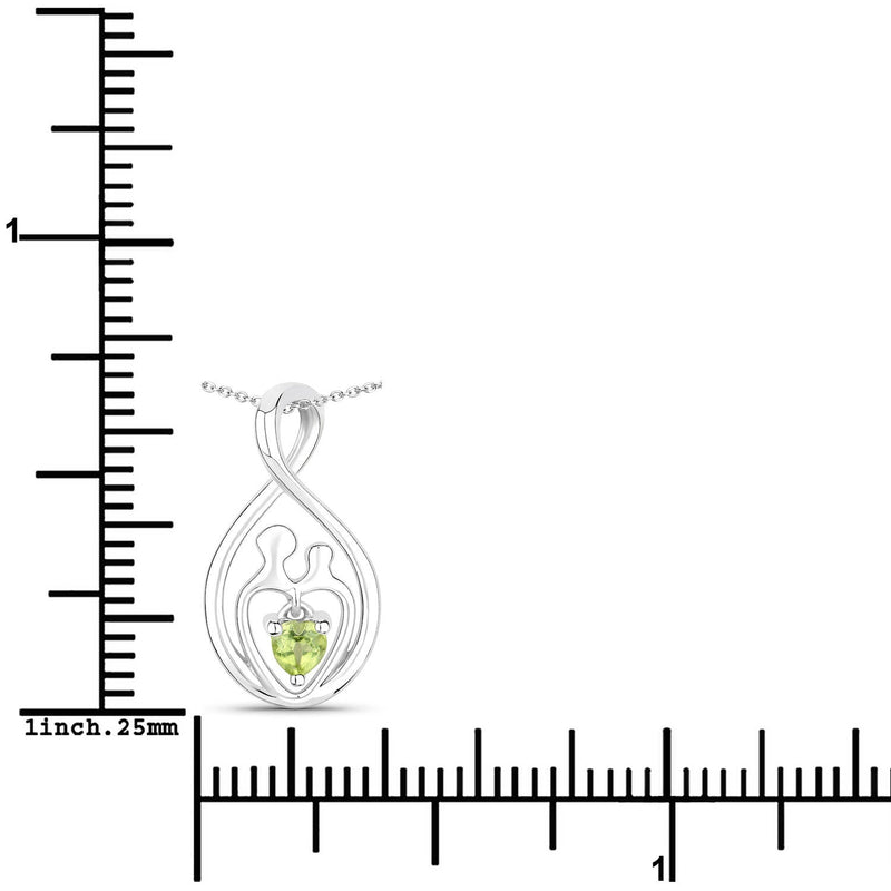 Bids.com 0.15 Carat Genuine Peridot .925 Sterling Silver Pendant Pendants White Smoke size 18.00