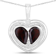 Bids.com 2.66 Carat Genuine Garnet and White Topaz .925 Sterling Silver Pendant Pendants White Smoke size 18.00
