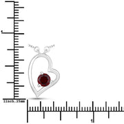 Bids.com 0.60 Carat Genuine Garnet .925 Sterling Silver Necklace Necklaces White Smoke size 18.00