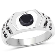 Bids.com 1.53 Carat Genuine Black Diamond .925 Sterling Silver Ring Rings White Smoke size 9.00,size 6.00,size 7.00,size 8.00