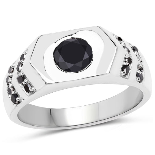 Bids.com 1.53 Carat Genuine Black Diamond .925 Sterling Silver Ring Rings White Smoke size 9.00,size 6.00,size 7.00,size 8.00