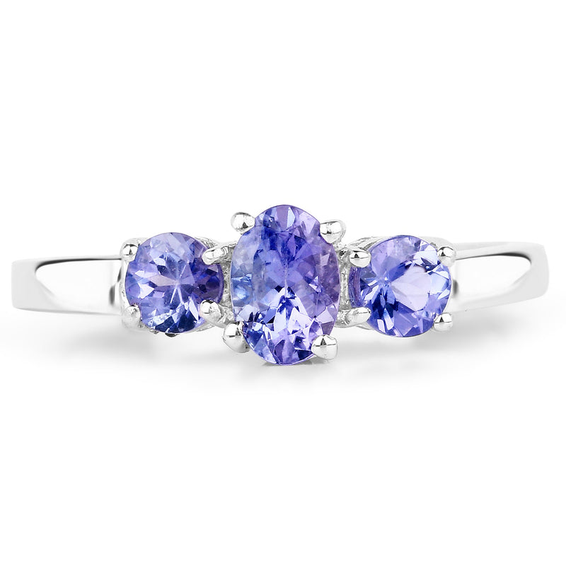 Bids.com 0.90 Carat Genuine Tanzanite .925 Sterling Silver Ring Rings White Smoke size 6.00,size 7.00,size 8.00,size 9.00,size 5.00,size 10.00