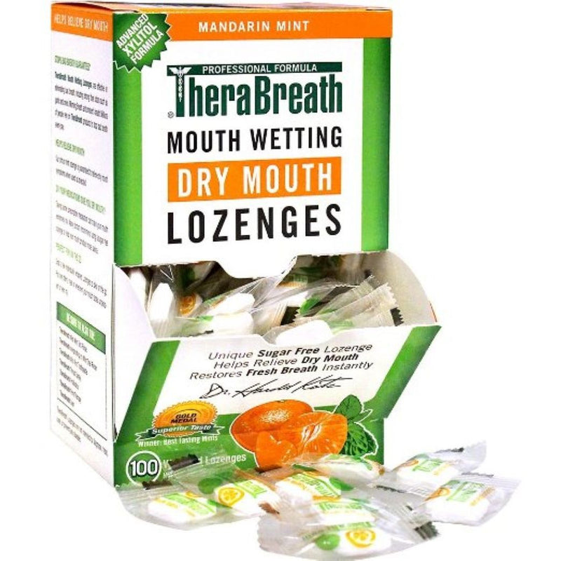 TheraBreath TheraBreath Dry Mouth Lozenges, Sugar Free Mandarin + Mint Oral Care White Smoke